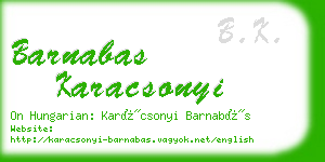 barnabas karacsonyi business card